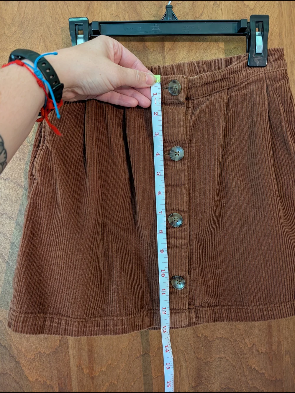 GAP Girls Sable Brown Corduroy Button-Front Mini Skirt L 10/12